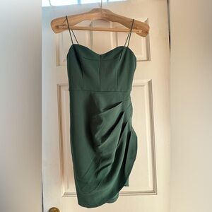 Blossom- Elegant Green Thin StrappedDress S